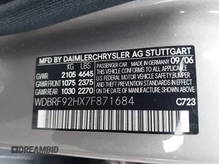 2007 Mercedes-Benz C 280 Luxury z VIN WDBRF92HX7F871684, wystawiony jako IAAI lot #41461023 z przebiegiem 176 038 mil mil oraz . Historia ofert i sprzedaży dostępna na DreamBid. Obrazek 9.