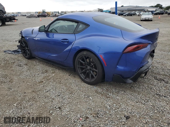 2023 Toyota Supra 3.0 with VIN WZ1DB0G0XPW054223, listed as a Copart auction lot 55860385 with Not provided miles and Salvage title. Bid and sale history available at DreamBid. Image 2.