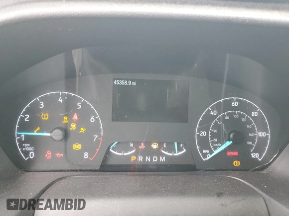 2022 Ford Transit Cargo with VIN 1FTBR1C82NKA17027, listed as a Copart auction lot 45346305 with 45,358 mi miles and Salvage Title. Bid and sale history available at DreamBid. Image 9.