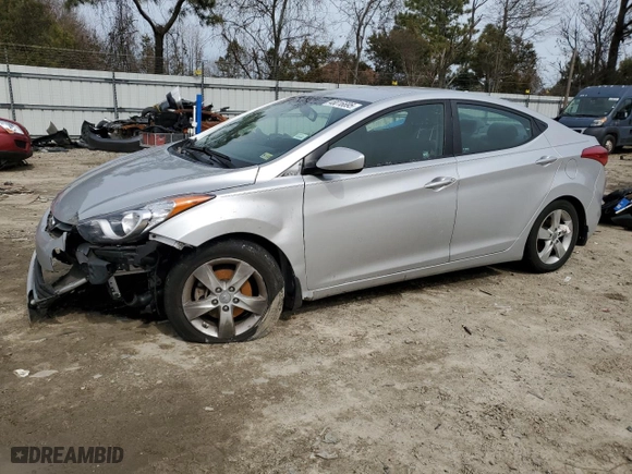 2013 Hyundai Elantra GLS PZEV with VIN KMHDH4AE5DU851748, listed as a Copart auction lot 48016695 with 83,272 mi miles and Salvage Title. Bid and sale history available at carsss.com. Image 1.