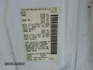 2015 Nissan NV SV with VIN 1N6AF0LY3FN806749, listed as a Copart auction lot 77029394 with 141,944 mi miles and Salvage Title. Bid and sale history available at carsss.com. Image 13.