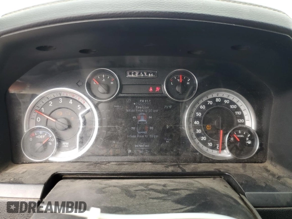 2014 Ram 2500 Laramie with VIN 3C6UR5KL1EG213660, listed as a Copart auction lot 53750055 with 267,667 mi miles and Salvage title. Bid and sale history available at DreamBid. Image 9.