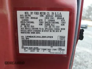 1990 Ford Aerostar with VIN 1FMDA31X6LZB41923, listed as a Copart auction lot 86900154 with 11,339 mi miles and Salvage Title. Bid and sale history available at carsss.com. Image 15.