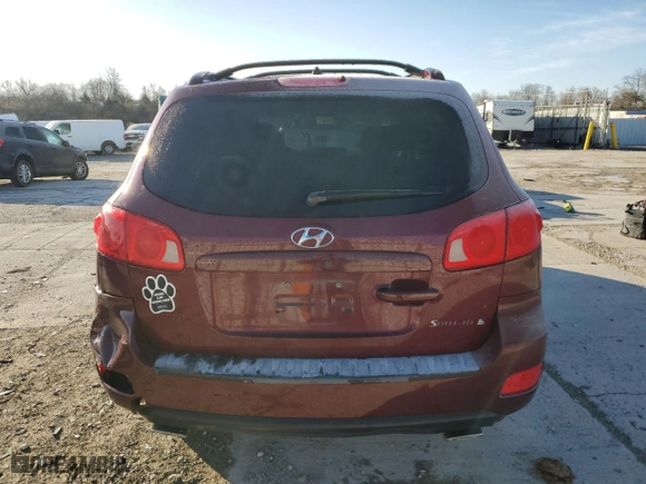 2007 Hyundai Santa Fe GLS with VIN 5NMSG13D47H007634, listed as a Copart auction lot 50028665 with 135,793 mi miles and Salvage Title. Bid and sale history available at carsss.com. Image 6.