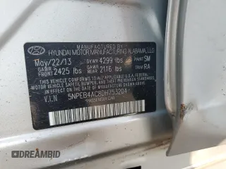 2013 Hyundai Sonata GLS с VIN 5NPEB4AC8DH753204, выставлен на аукционе Copart как лот 60165865 с пробегом 123 280 миль миль и Списание • Salvage title. История ставок и продаж доступна на DreamBid. Изображение 12.