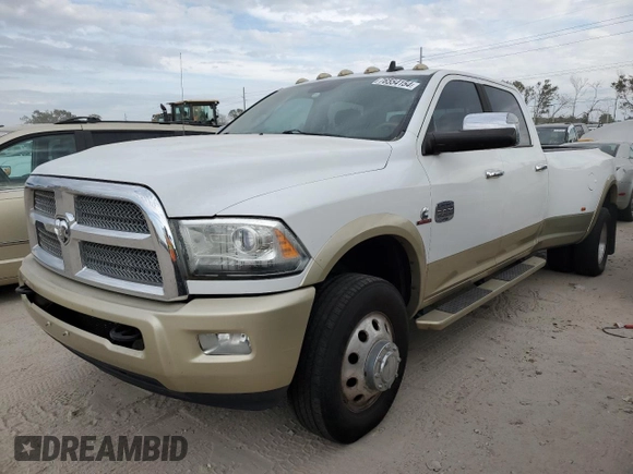 2015 Ram 3500 Longhorn with VIN 3C63RRKL7FG595603, listed as a Copart auction lot 76554154 with 118,271 mi miles and Non Repairable. Bid and sale history available at carsss.com. Image 1.