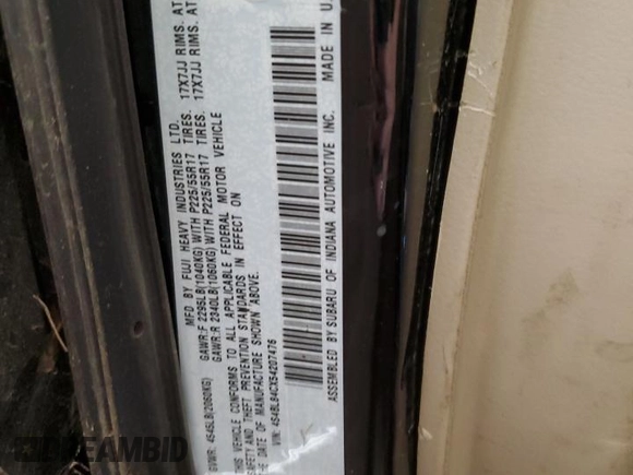 2005 Subaru Legacy Outback with VIN 4S4BL84CX54207476, listed as a Copart auction lot 76573514 with 147,482 mi miles and Salvage title. Bid and sale history available at DreamBid. Image 12.