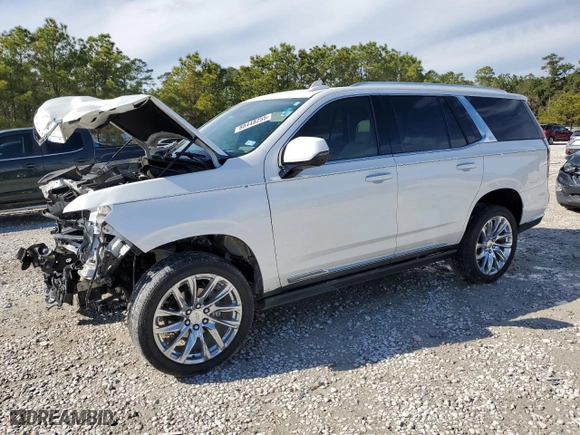 2021 Cadillac Escalade Premium Luxury Platinum with VIN 1GYS4DKL7MR315742, listed as a Copart auction lot 88448255 with 38,768 mi miles and Salvage Title. Bid and sale history available at carsss.com. Image 1.