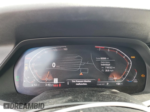 2019 BMW X5 xDrive40i with VIN 5UXCR6C51KLL64358, listed as a Copart auction lot 53716225 with 80,696 mi miles and Salvage title. Bid and sale history available at DreamBid. Image 9.