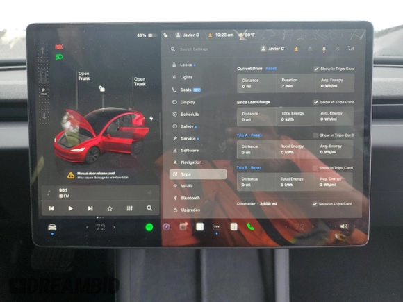 2025 Tesla Model 3 Long Range with VIN 5YJ3E1EA7SF938944, listed as a Copart auction lot 51677045 with 3,658 mi miles and Salvage title. Bid and sale history available at DreamBid. Image 9.