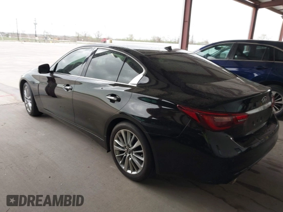 2023 Infiniti Q50 Luxe with VIN JN1EV7BPXPM512588, listed as a IAAI auction lot 41819661 with 30,817 mi miles and . Bid and sale history available at DreamBid. Image 3.