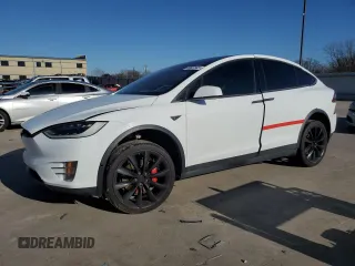 2016 Tesla Model X P90D with VIN 5YJXCAE41GF005453, listed as a Copart auction lot 43627945 with 95,153 mi miles and Salvage Title. Bid and sale history available at carsss.com. Image 1.