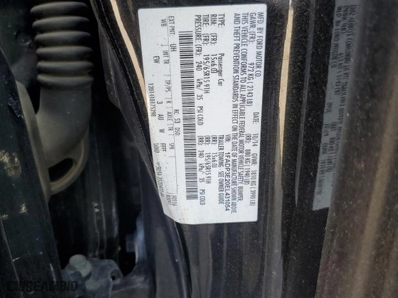 2014 Ford Focus S with VIN 1FADP3E20EL431054, listed as a Copart auction lot 50097955 with 201,763 mi miles and Salvage Title. Bid and sale history available at carsss.com. Image 12.