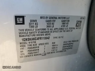 2015 Chevrolet Tahoe LS with VIN 1GNSKAKC4FR119942, listed as a Copart auction lot 46914065 with 117,085 mi miles and Clean Title. Bid and sale history available at carsss.com. Image 15.