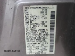 2007 Nissan Pathfinder SE z VIN 5N1AR18W87C602285, wystawiony jako Copart lot #52873945 z przebiegiem 154 348 mil mil oraz Szkoda całkowita • Salvage title. Historia ofert i sprzedaży dostępna na DreamBid. Obrazek 14.