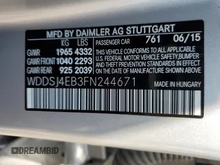 2015 Mercedes-Benz CLA 250 with VIN WDDSJ4EB3FN244671, listed as a Copart auction lot 65290503 with 67,496 mi miles and . Bid and sale history available at DreamBid. Image 14.