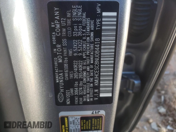 2022 Genesis GV80 z VIN KMUHCESC8NU084418, wystawiony jako Copart lot #86645144 z przebiegiem 34 815 mil mil oraz Szkoda całkowita • Salvage title. Historia ofert i sprzedaży dostępna na DreamBid. Obrazek 13.