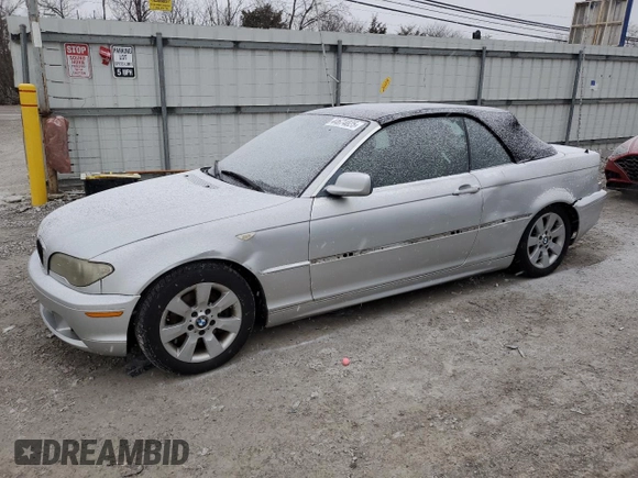 2005 BMW 3 Series 325Ci with VIN WBABW33415PL39286, listed as a Copart auction lot 44674025 with 183,711 mi miles and Salvage Title. Bid and sale history available at carsss.com. Image 1.