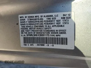 2012 Honda Odyssey EX-L with VIN 5FNRL5H61CB091175, listed as a Copart auction lot 80116294 with 315,023 mi miles and Salvage Title. Bid and sale history available at carsss.com. Image 16.