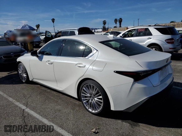 2022 Lexus IS with VIN JTHDA1D25N5120403, listed as a Copart auction lot 46467625 with 43,299 mi miles and Salvage Title. Bid and sale history available at carsss.com. Image 2.