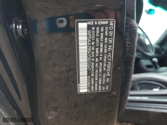 2000 Porsche 911 Carrera with VIN WP0AA2994YS623247, listed as a Copart auction lot 86183284 with 0 mi miles and Salvage Title. Bid and sale history available at carsss.com. Image 14.