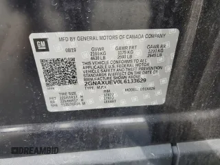 2020 Chevrolet Equinox LT with VIN 2GNAXUEV0L6133629, listed as a Copart auction lot 47398825 with 110,338 mi miles and Salvage Title. Bid and sale history available at DreamBid. Image 13.