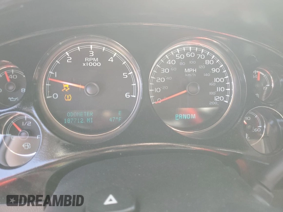 2012 Chevrolet Tahoe LTZ with VIN 1GNSKCE03CR306789, listed as a Copart auction lot 47882575 with 187,712 mi miles and Salvage title. Bid and sale history available at DreamBid. Image 9.
