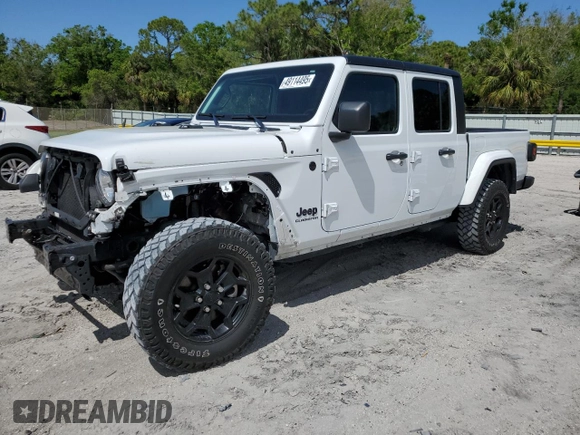 2022 Jeep Gladiator Texas Trail with VIN 1C6HJTAG6NL100369, listed as a Copart auction lot 49114495 with 37,626 mi miles and Salvage title. Bid and sale history available at DreamBid. Image 1.