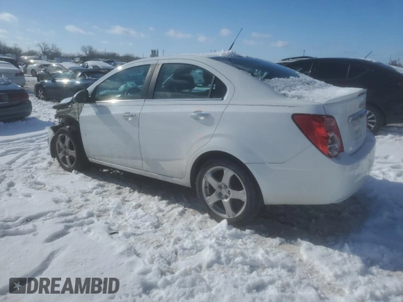 2014 Chevrolet Sonic LTZ with VIN 1G1JE5SB6E4190073, listed as a Copart auction lot 88268875 with 93,969 mi miles and Salvage Title. Bid and sale history available at carsss.com. Image 2.