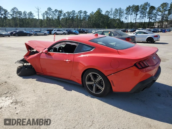 2024 Ford Mustang EcoBoost with VIN 1FA6P8TH0R5147236, listed as a Copart auction lot 46240535 with 0 mi miles and Salvage Title. Bid and sale history available at carsss.com. Image 2.