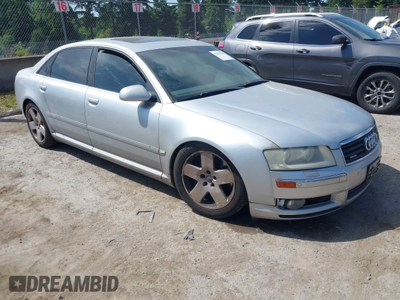 2004 Audi A8 with VIN WAUML44E74N000587, listed as a IAAI auction lot 42479262 with 100,722 mi miles and . Bid and sale history available at DreamBid. Image 1.