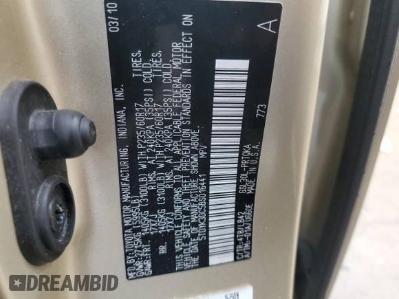 2011 Toyota Sienna XLE AAS с VIN 5TDYK3DC5BS016441, выставлен на аукционе Copart как лот 56464945 с пробегом 338 892 миль миль и На запчасти • Non repairable. История ставок и продаж доступна на DreamBid. Изображение 13.