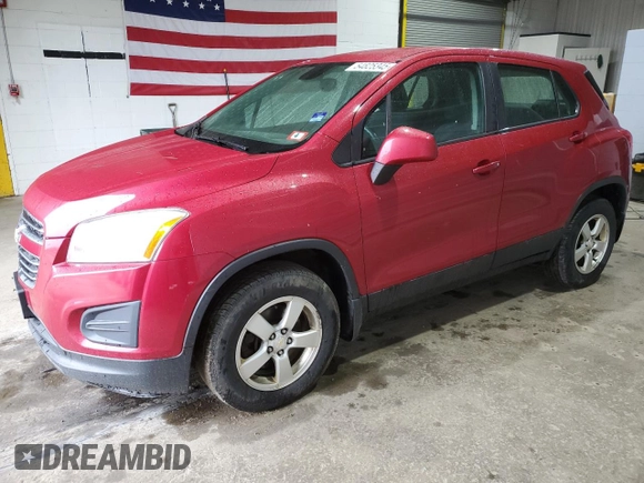 2015 Chevrolet Trax LS with VIN KL7CJPSB3FB244916, listed as a Copart auction lot 54825345 with 120,780 mi miles and Clean Title. Bid and sale history available at DreamBid. Image 1.