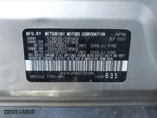 2022 Mitsubishi Outlander SE with VIN JA4J4UA86NZ038348, listed as a IAAI auction lot 41576815 with 46,820 mi miles. Bid and sale history available at carsss.com. Image 9.