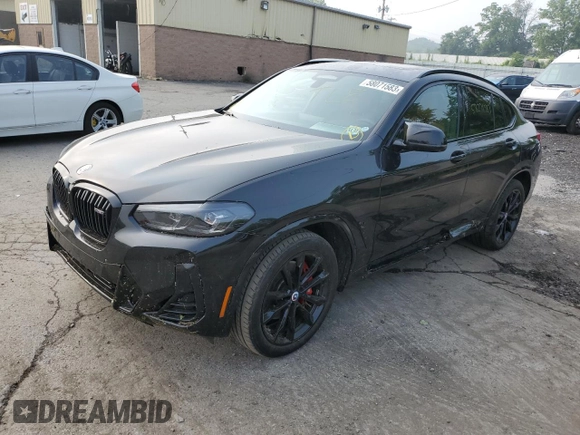 2023 BMW X4 M40i with VIN 5UX43DT0XP9P68536, listed as a Copart auction lot 58071583 with 11,399 mi miles. Bid and sale history available at carsss.com. Image 1.
