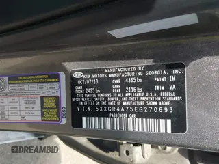 2014 Kia Optima SX with VIN 5XXGR4A75EG270693, listed as a IAAI auction lot 42606134 with 126,486 mi miles and . Bid and sale history available at DreamBid. Image 9.