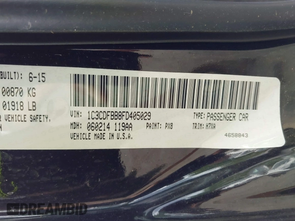 2015 Dodge Dart SXT с VIN 1C3CDFBB8FD405029, выставлен на аукционе IAAI как лот 42364957 с пробегом 50 919 миль миль и . История ставок и продаж доступна на DreamBid. Изображение 9.