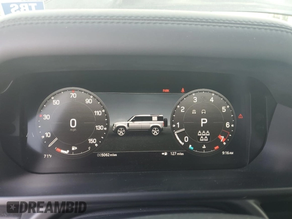2024 Land Rover Defender X with VIN SALEXEEU0R2261987, listed as a Copart auction lot 46060625 with 5,062 mi miles and Salvage title. Bid and sale history available at DreamBid. Image 9.