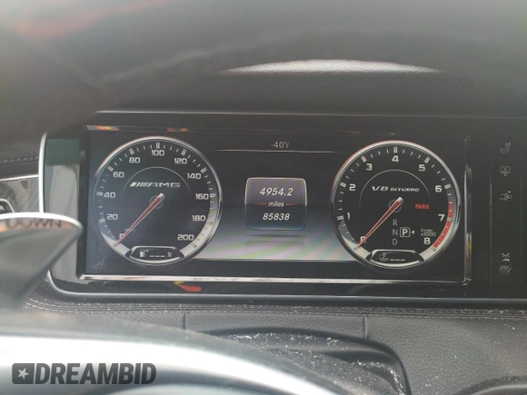 2015 Mercedes-Benz S-Class S 63 AMG with VIN WDDXJ7JB5FA008320, listed as a Copart auction lot 61063434 with 85,838 mi miles and Salvage Title. Bid and sale history available at carsss.com. Image 9.