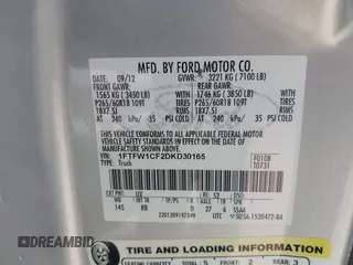 2013 Ford F-150 XL with VIN 1FTFW1CF2DKD30165, listed as a IAAI auction lot 42692583 with 248,421 mi miles and . Bid and sale history available at DreamBid. Image 9.