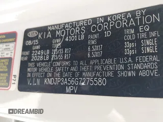 2016 Kia Soul + z VIN KNDJP3A56G7275580, wystawiony jako IAAI lot #41840328 z przebiegiem 94 859 mil mil oraz . Historia ofert i sprzedaży dostępna na DreamBid. Obrazek 9.
