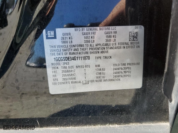 2016 Chevrolet Colorado 2WD Z71 with VIN 1GCGSDE34G1111870, listed as a Copart auction lot 45766915 with 0 mi miles and Salvage Title. Bid and sale history available at carsss.com. Image 13.