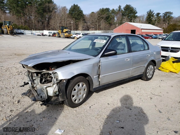 2000 Honda Civic VP with VIN 2HGEJ6617YH594343, listed as a Copart auction lot 44525075 with 70,636 mi miles and Clean Title. Bid and sale history available at carsss.com. Image 1.