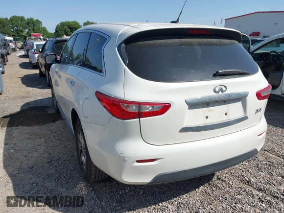 2013 Infiniti JX35 with VIN 5N1AL0MN7DC340246, listed as a IAAI auction lot 42030072 with 195,483 mi miles and . Bid and sale history available at DreamBid. Image 3.