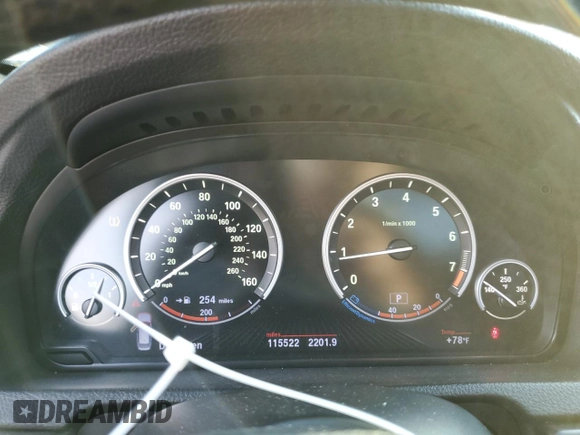 2013 BMW 5 Series with VIN WBASP0C59DC987937, listed as a Copart auction lot 84171054 with 115,522 mi miles and Salvage title. Bid and sale history available at DreamBid. Image 9.
