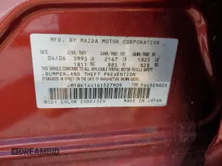 2006 Mazda 3 S Sport with VIN JM1BK144161527909, listed as a Copart auction lot 68006044 with 257,196 mi miles and Salvage Title. Bid and sale history available at DreamBid. Image 12.