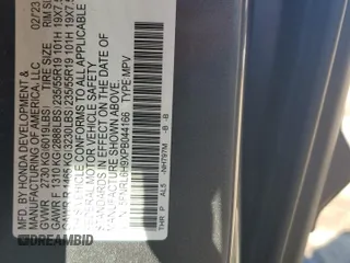 2023 Honda Odyssey Elite с VIN 5FNRL6H9XPB044166, выставлен на аукционе Copart как лот 44272345 с пробегом Не указан миль и Списание • Salvage title. История ставок и продаж доступна на DreamBid. Изображение 13.