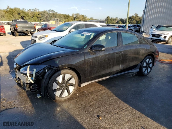 2024 Hyundai IONIQ 6 SE Standard Range with VIN KMHM14AB6RA073091, listed as a Copart auction lot 76600674 with 5,556 mi miles and Salvage Title. Bid and sale history available at carsss.com. Image 1.