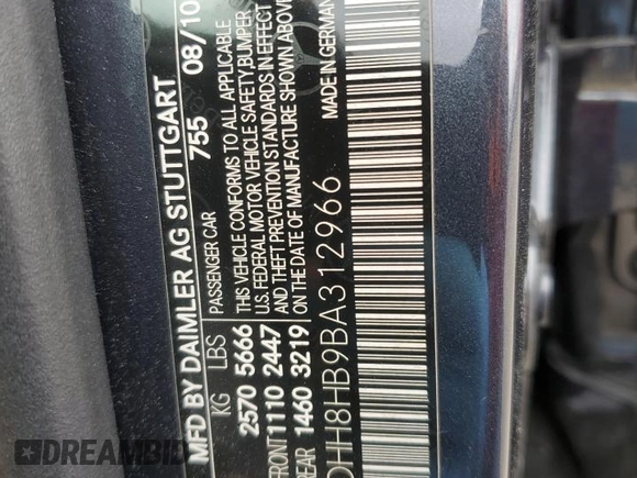 2011 Mercedes-Benz E 350 Luxury with VIN WDDHH8HB9BA312966, listed as a Copart auction lot 46141405 with 158,762 mi miles and Salvage Title. Bid and sale history available at DreamBid. Image 12.