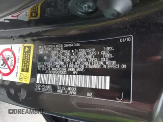 2010 Lexus RX 450h with VIN JTJBC1BA5A2408301, listed as a IAAI auction lot 41933774 with 264,134 mi miles and . Bid and sale history available at DreamBid. Image 9.